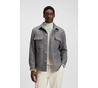 BOSS Sovracamicia relaxed fit in tessuto a spina di pesce - Style C-Carper-OS-253F, 50551691 Argento 56