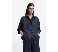 BOSS Sovracamicia relaxed fit in tweed effetto denim - Style C_Jatessa, 50551844 Blu scuro 44