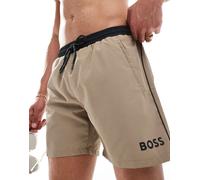 BOSS - Starfish - Pantaloncini da bagno marroni-Marrone W31.5