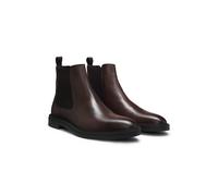 BOSS Stivaletti Chelsea in pelle lucida con impuntura tipica del marchio - Style Calev_Cheb_ltfb, 50552527 Marrone scuro 39