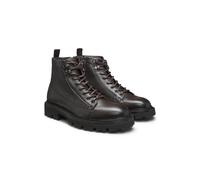 BOSS Stivaletti in pelle martellata con lacci stile trekking - Style Julyo_Halb_grhk, 50552581 Marrone scuro 39