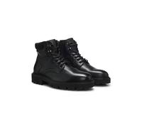 BOSS Stivali stringati in pelle con colletto imbottito - Style Julyo_Halb_grwl, 50573415 Nero 44
