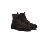 BOSS Stivali stringati in pelle scamosciata con zip laterale - Style Julio_Halb_sdwx, 50573413 Marrone scuro 40
