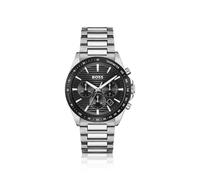 BOSS Strike Cronografo con quadrante nero e bracciale a maglie ad H - Style STRIKE, 58565036 Color argento pz.