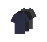 BOSS Magliette intime con scollo a V in cotone in confezione da tre - Style TShirtVN 3P Classic, 50475285 Nero / Grigio / Blu XXL