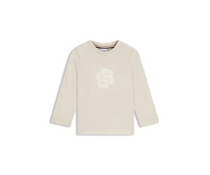 BOSS T-shirt a maniche lunghe da bambini in cotone con monogramma Double B - Style J52465/21C18M, J52465 Beige chiaro 74