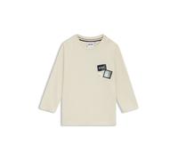 BOSS T-shirt a maniche lunghe da bambini in cotone con tre targhette con logo - Style J52473/21C02A, J52473 Beige chiaro 86