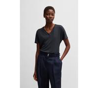 BOSS T-shirt con scollo a V e monogramma Double B - Style Eylina, 50537543 Blu scuro M