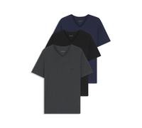 BOSS T-shirt con scollo a V in jersey di cotone in confezione da tre - Style TShirtVN 3P Classic, 50475285 Nero / Grigio / Blu XXL