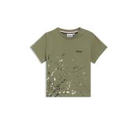 BOSS T-shirt da bambini in jersey di cotone con grafica stampata - Style J52468/72402A, J52468 Verde scuro 86