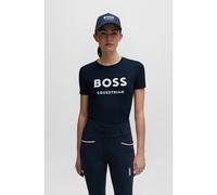 BOSS T-shirt da equitazione in cotone elasticizzato con dettagli del logo - Style MAYA SIGNATURE LOGO T-SHIRT, B3W0604 Blu scuro XL
