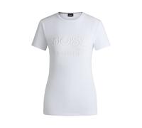 BOSS T-shirt da equitazione in cotone elasticizzato con logo ricamato - Style MAYA T - SHIRT LOGO, B5W0601 Bianco XL