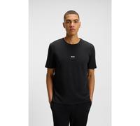 BOSS T-shirt del pigiama in cotone elasticizzato con fettuccia a righe tipiche del marchio - Style Unique T-Shirt, 50545930 Nero M