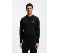 BOSS T-shirt del pigiama in ottoman con logo ricamato - Style Waffle LS-Shirt, 50535870 Nero M