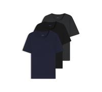 BOSS T-shirt in cotone con logo ricamato in confezione da tre - Style TShirt RN 3P Classic, 50475284 Nero / Grigio / Blu L
