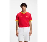 BOSS T-shirt in cotone elasticizzato con bandiera del paese e logo - Style TS_BB BC Lux Tee, 50562134 Spagna XXL