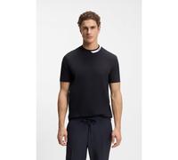 BOSS T-shirt in cotone elasticizzato con colletto con logo - Style Tock_IN, 50568070 Blu scuro S