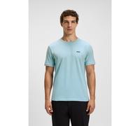 BOSS T-shirt in cotone elasticizzato con dettagli a righe e logo - Style Taul, 50521245 Celeste M