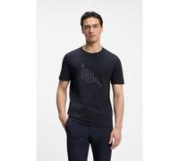 BOSS T-shirt in cotone elasticizzato con grafica effetto bandiera - Style TS_Network Flag, 50566853 Blu scuro XS
