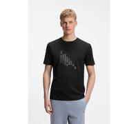 BOSS T-shirt in cotone elasticizzato con grafica effetto bandiera - Style TS_Network Flag, 50566853 Nero S