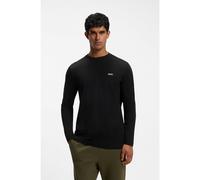 BOSS T-shirt in cotone elasticizzato con logo a contrasto - Style Tee Long, 50506365 Nero S