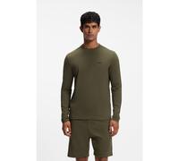 BOSS T-shirt in cotone elasticizzato con logo a contrasto - Style Tee Long, 50506365 Oliva L