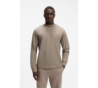 BOSS T-shirt in cotone elasticizzato - Style Tee Collar Long, 50576916 Marrone chiaro XXL