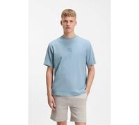 BOSS T-shirt in cotone intrecciato con grafica e logo - Style Te_Techno, 50559161 Celeste S