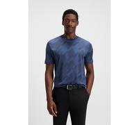 BOSS T-shirt in cotone mercerizzato con motivo jacquard pied-de-poule - Style C-Thompson 45, 50518869 Blu L