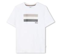 BOSS T-shirt bambini in cotone con grafica con logo a righe esclusive - Style J52979/10P04A, J52979 Bianco 126