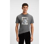 BOSS T-shirt in jersey di cotone con grafica animalier - Style Te_lupo, 50554615 Grigio L