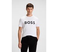 BOSS T-shirt in jersey di cotone con grande logo stampato - Style Thinking 1, 50481923 Bianco XXL