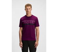 BOSS T-shirt in jersey di cotone con righe e logo - Style Tee Iconic Zone, 50550113 Rosa scuro XL
