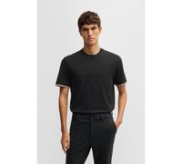 BOSS T-shirt in jersey di cotone con righe tipiche del marchio sul fondo manica - Style Thompson 04, 50501097 Nero XXXL