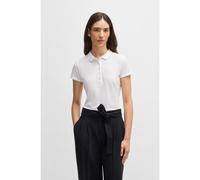 BOSS T-shirt in piqué di cotone con chiusura a cinque bottoni - Style Epola, 50490960 Bianco XL