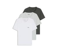 BOSS T-shirt intime in cotone con logo ricamato in confezione da tre - Style TShirtRN 3P Classic, 50532468 Bianco / Verde S