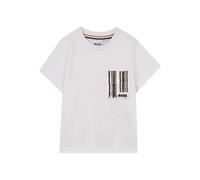 BOSS T-shirt in cotone per bambini con tasca a righe tipiche del marchio - Style J52895/10P02A, J52895 Bianco 74