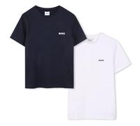 Boss T-Shirt per Bambini, Confezione da 2, Blu Navy/Bianco, 12 Anni