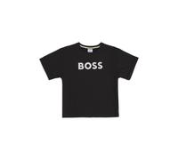 BOSS T-shirt per bambini in cotone elasticizzato con logo effetto metallizzato - Style J51114/93608A, J51114 Nero 156
