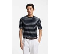 BOSS T-shirt regular fit in cotone e lino - Style H-Taut 235, 50559166 Blu scuro XL