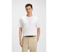 BOSS T-shirt regular fit in jersey di cotone con colletto a coste - Style Thompson 02, 50468972 Bianco L