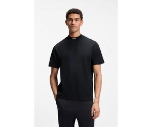 BOSS T-shirt relaxed fit in cotone elasticizzato con collo a lupetto - Style Tee Collar, 50562120 Blu scuro L