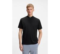 BOSS T-shirt relaxed fit in cotone elasticizzato con collo a lupetto - Style Tee Collar, 50562120 Nero L