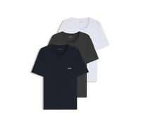 BOSS T-shirt in cotone con logo ricamato in confezione da tre - Style TShirt RN 3P Classic, 50475284 Bianco / Blu / Grigio M