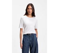 BOSS T-shirt slim fit in cotone, modal e seta - Style Evyta, 50561508 Bianco XS