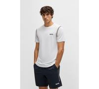 BOSS T-shirt sportiva con lavorazione a nido d'ape e righe tipiche del marchio - Style Tee TOC Waffle, 50540939 Bianco L