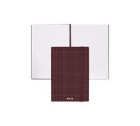 BOSS Taccuino A5 con stampa a quadri bordeaux e logo dorato - Style Notebook A5 Checkered Burgundy Lined, 58818646 Rosso scuro pz.