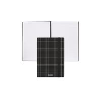 BOSS Taccuino A5 con stampa a quadri nera e logo stampato in lamina argento - Style Notebook A5 Checkered Black Lined, 58818644 Nero pz.