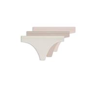 BOSS Tanga in cotone elasticizzato con elastico in vita con logo in confezione da tre - Style 3P THONG, 50510030 Beige chiaro L
