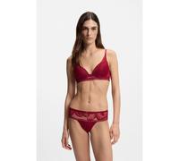 BOSS Tanga in microfibra con pizzo peonia - Style THONG_ PEONY LACE, 50545044 Rosso scuro S